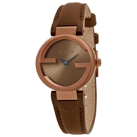 gucci interlocking g small brown dial ladies watch|gucci color changing watch.